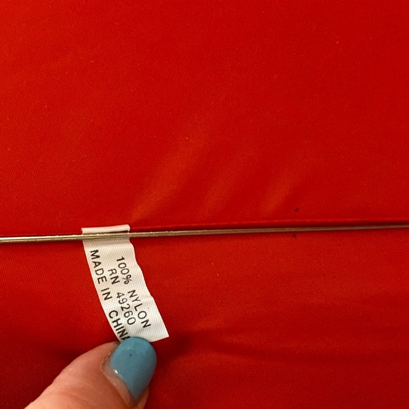 Vintage Raines Premier Wood Duck Handle Push Button Umbrella Red - Picture 9 of 13